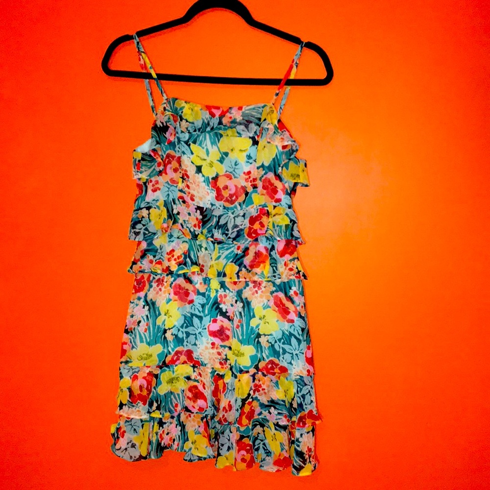 Lulus Tiered Layered Skirt Floral Ruffle Dress For Spring Easter Wedding Guest